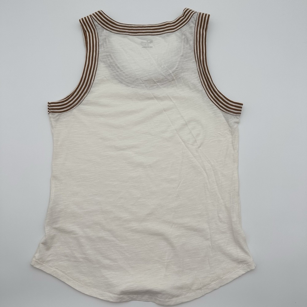 Madewell Ringer Organic Cotton Scoop Neck Tank Top Cream Off-White Womens Small - Picture 4 of 8